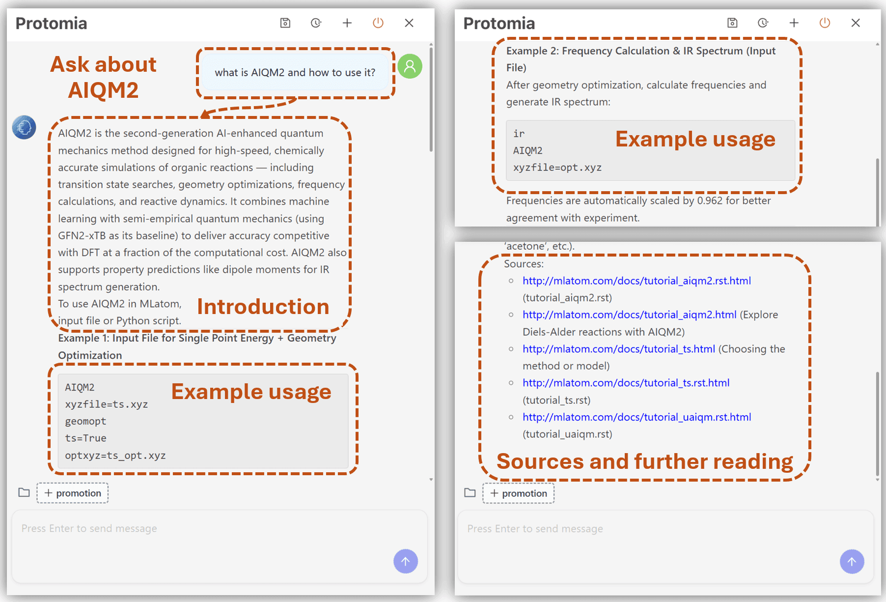 Asking about AIQM2 with introduction, example usage, and source links